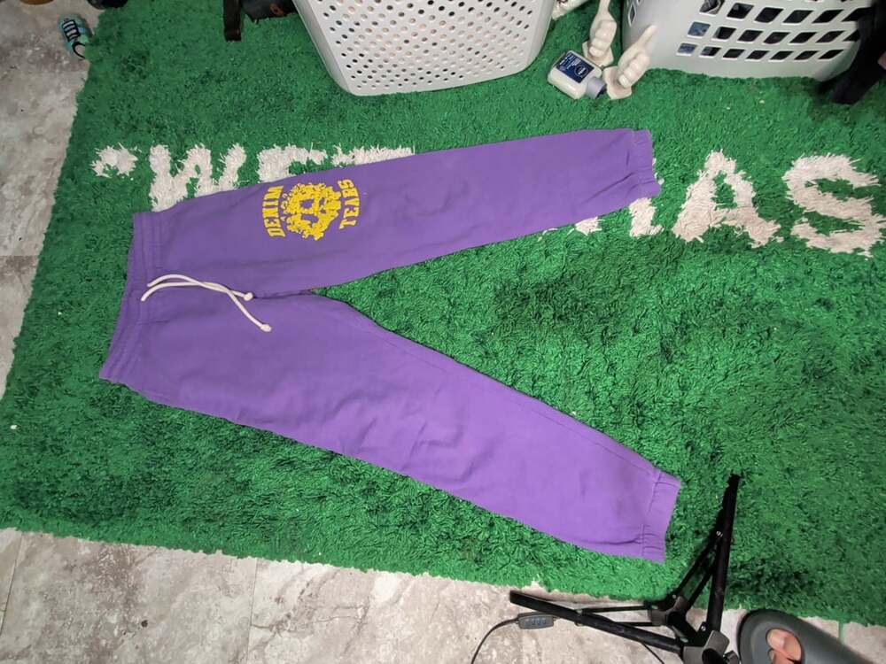 Denim Tears Cotton Wreath Sweatpants in Purple